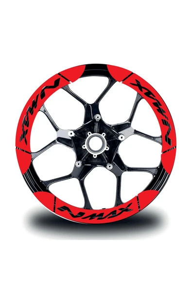 İndispensableyl YAMAHA Nmax İç & Dış Jant Sticker Etiket Modeli Kırmızı ürün görseli 1