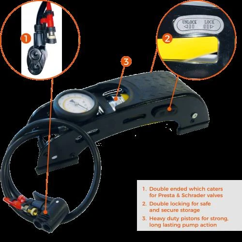 Simply Brands Basinç Göstergeli Premium Tek Pistonlu Ayak Pompasi - Resim 2