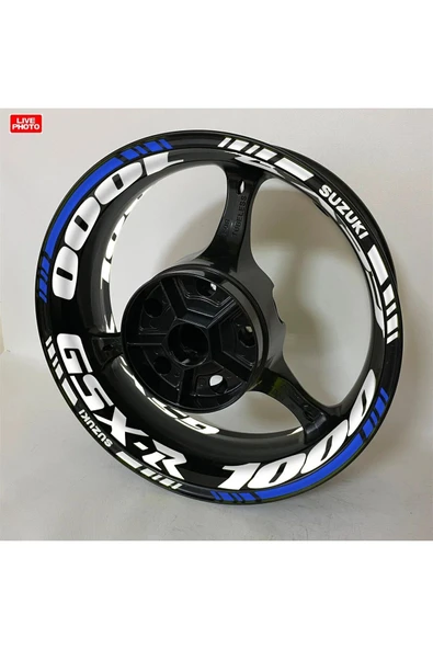 İndispensableyl Suzuki GSX-R 1000 Çift Renk Jant Sticker Etiket Modeli - Resim 2