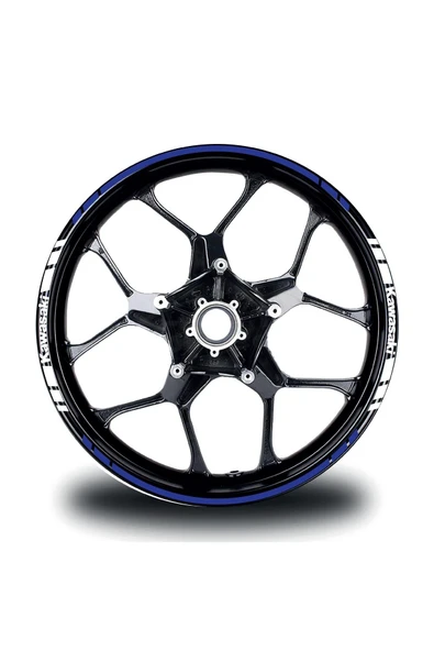 İndispensableyl Kawasakı Yazılı Kısa Yazısız Uzun Dış Şerit 16'lı Çift Renk Jant Sticker Modeli - Resim 4