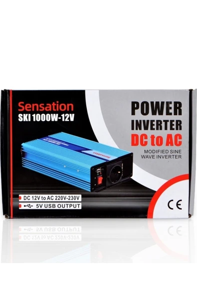Dürüst Sensesion 1000 watt modifiye sinüs inverter  1KW 12V/220 çevirici (akıllı fan sessiz çalışma) - 1