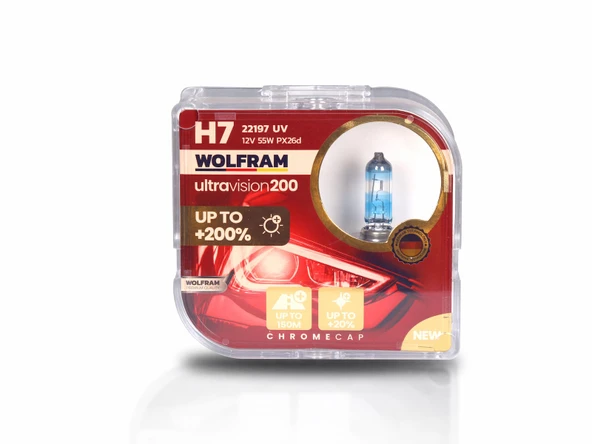 H7 Ampul Ultra Vision +%200 Fazla +%20 Beyaz Işık 12V 55W 22197UV - 2