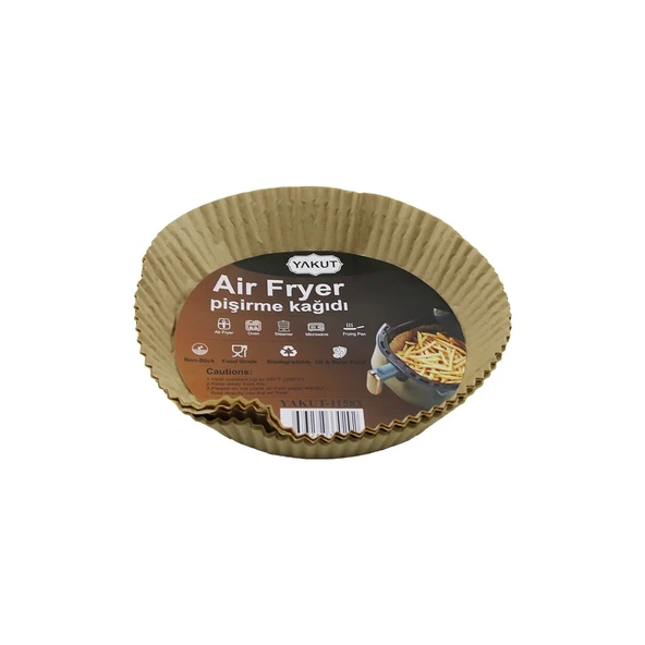 25PCS BÜYÜK=TABAN 19.5CM-AĞIZ:25CM TABAK MODEL YUVARLAK AİR FRYER PİŞİRME KALIP KAĞIT 200 DERECEDAYANIKLI (5047)