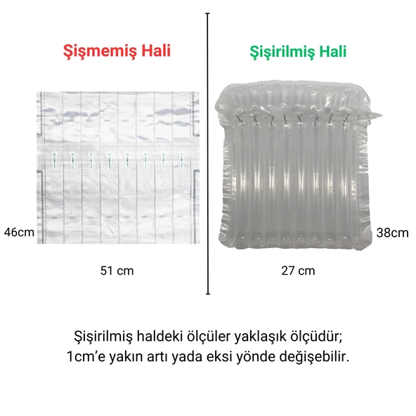 Şişirilebilir Ambalaj Balonlu Ambalaj Hava Kanallı Jelatin Torbası Kılıfı 5’li 27x38 cm - 2