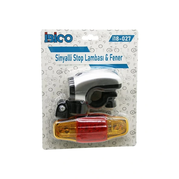 2İN1  BİSİKLET 5 LED FENER  -  SİNYALLİ STOP LAMBA   PİLLİ (5047) ürün görseli