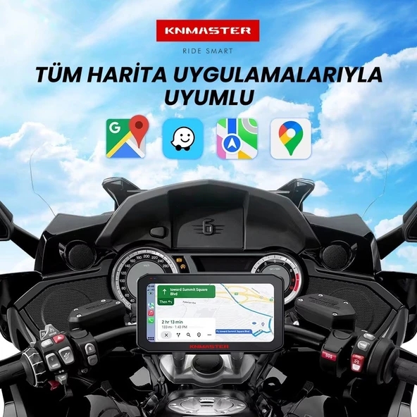 KNMASTER MOTOPLAY 2000 – 6.25” 2K Çift Kameralı CarPlay & Android Auto Destekli Multimedya Ekranı - 7