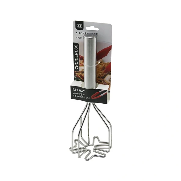 PASLANMAZ ÇELİK  PATATES EZİCİ  KALP ŞEKİL   METAL SAPLI   25.5CM (5047)