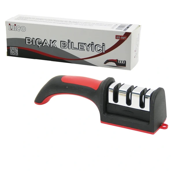 KUTULU  BIÇAK BİLEME  3 BOĞUMLU  RENKLİ PLASTİK SAPLI (5047) - 1