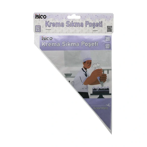 NAYLON 25CM 50PCS KREMA SIKMA POŞETİ TORBASI (5047)