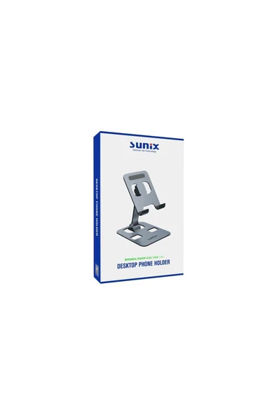 SUNİX Katlanabilir Metal Masaüstü Telefon Ve Tablet Standı Gri Stand-13 - 2