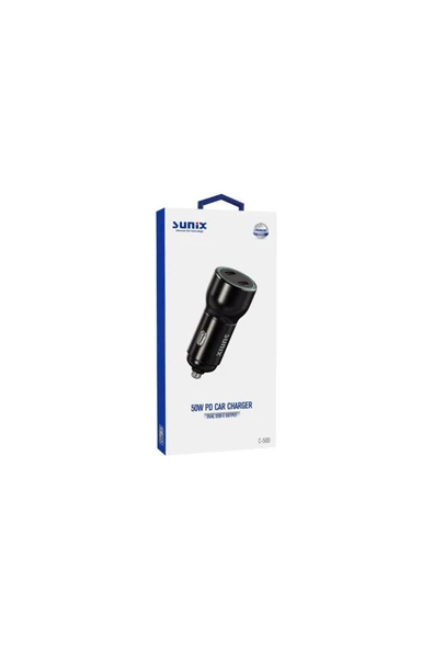 SUNİX 50w Pd Çift Usb-c Çıkışlı Araç Şarj Cihazı Başlık C-500 - 2