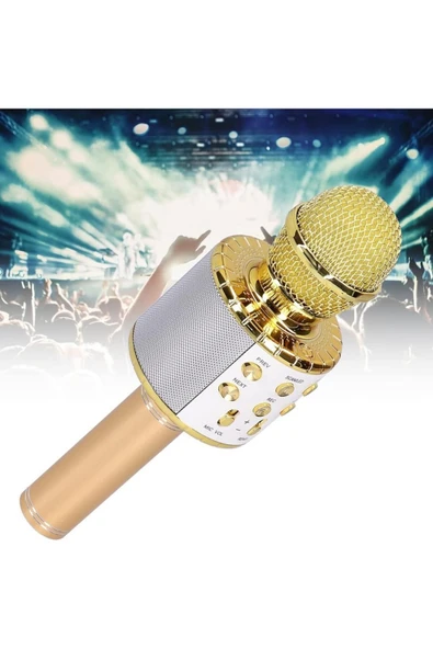 SUNİX Bluetooth Kareoke Mikrofon Gold Mcf-10 - 4