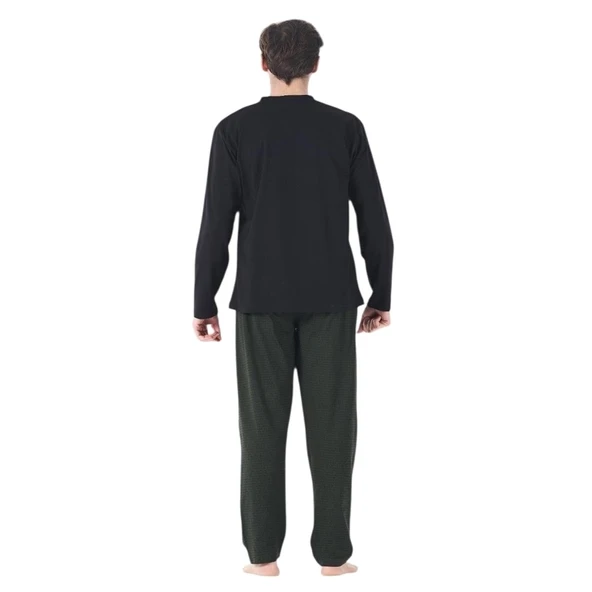 Estiva %100 Pamuk İki İplik Uzun Kol Erkek Pijama Takım - 2