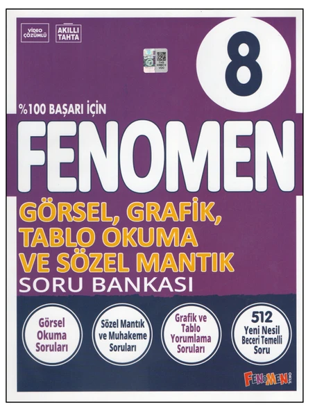 FENOMEN 8.SINIF GÖRSEL,GRAFİK.TABLO OKUMA VE SÖZEL MANTIK SORU BANKASI