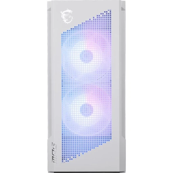 MSI MPG VELOX 300R BEYAZ TEMPERLİ 2 X 120 MM ARGB 1X 120MM FAN GAMİNG BİLGİSAYAR KASASI - Resim 2