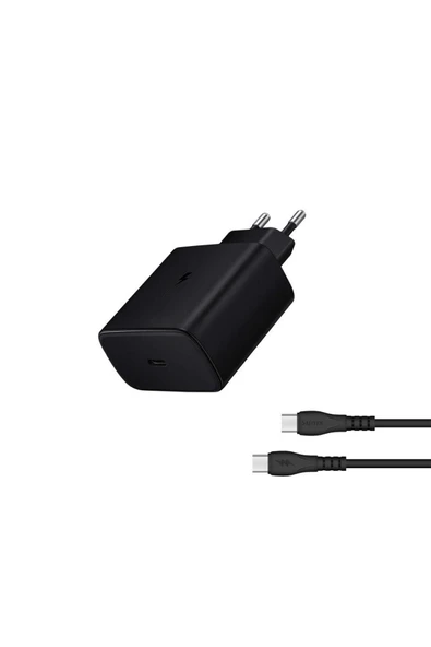 SUNİX 45w Usb-c Süper Hızlı Şarj Aleti Seti Type-c Siyah S-50 ürün görseli 1