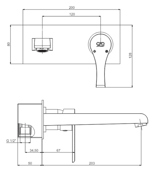 Gpd Atros Ankastre Lavabo Bataryası MDA65 - 2