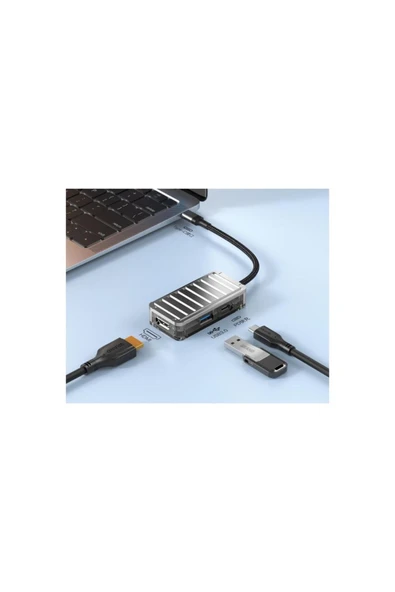 SUNİX 100W PD 3in1 Type-C to HDMI Hub Port Adaptör HB-11 - 3
