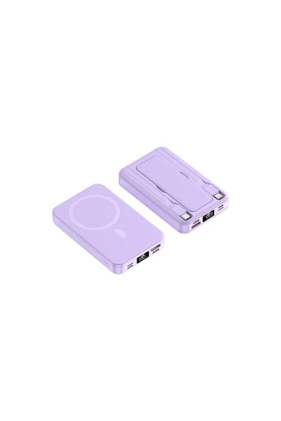 SUNİX 10.000 Mah Manyetik Powerbank Mor PB-47 - Resim 3