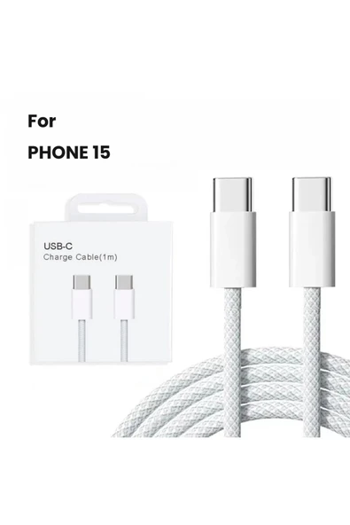 SUNİX iPhone 15/16 Uyumlu 60W USB-C Hızlı Şarj Kablosu | Type-C to Type-C | Dayanıklı Örgülü Kablo ürün görseli 1