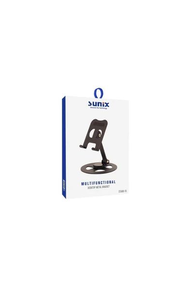 SUNİX Katlanabilir Masaüstü Metal Telefon Tutucu Siyah Stand-16 - 3