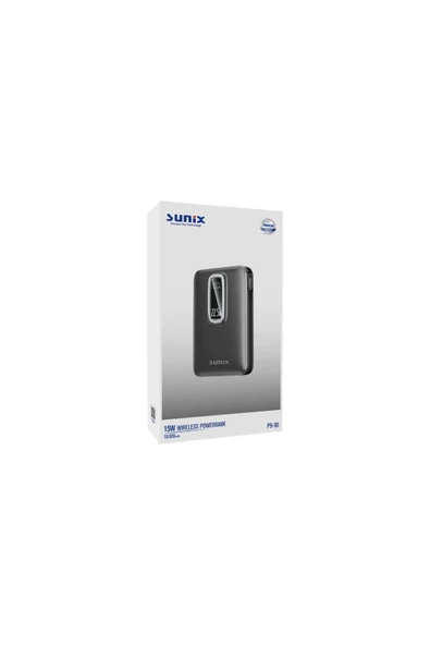 SUNİX 10.000 Mah 15W Standlı Wıreless Powerbank Beyaz PB-90 - Resim 3