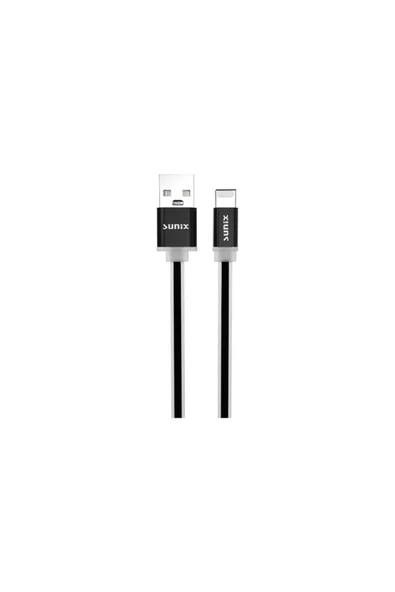 SUNİX 3a Soft Kablo Lightning Şarj Ve Data Kablosu Siyah Sc-03