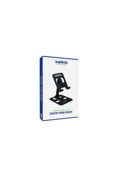 SUNİX Katlanabilir Metal Masaüstü Telefon Ve Tablet Standı Siyah Stand-13 - 2