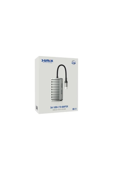 SUNİX 100W PD 3in1 Type-C to HDMI Hub Port Adaptör HB-11 - 4