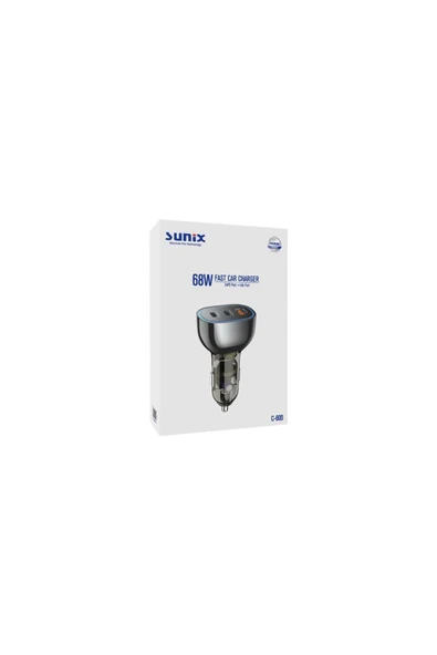 SUNİX 68W Çift PD ve Usb Girişli Hızlı Araç Şarj Başlığı C-600 - 2