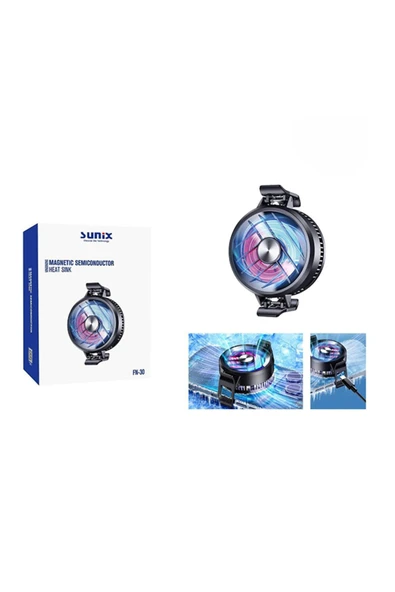 SUNİX FN-30 RGB Fanlı Manyetik Telefon Soğutucu - Yüksek Performanslı Soğutma