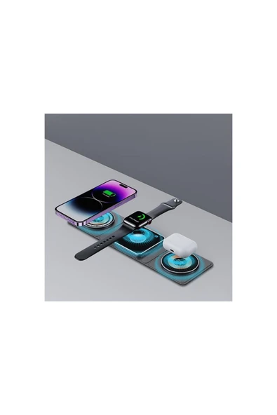 SUNİX 15w 3in1 Kablosuz Şarj Standı Mg-70 - Resim 2