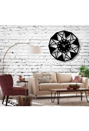 Geometrik Modern Ahşap Dekoratif duvar Saat - 1