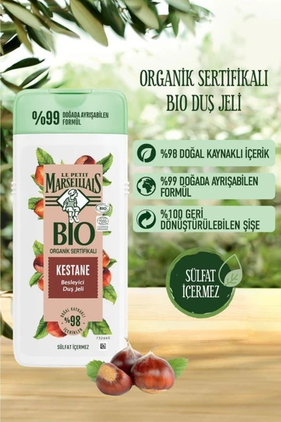 Le Petit Marseillais Bıo Organik Sertifikalı Kestane Duş Jeli 400 ml - 2