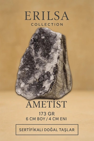 Sertifikalı Ametist Taşı Kütlesi 173 Gr – Ham Doğal Kristal Dekoratif Taş Stresi Azalt Huzur Ver ürün görseli