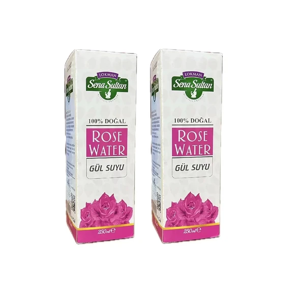 Doğal GülSuyu (100% distilled Rose Water) gıdaya uygun 250 ml, 2Adet