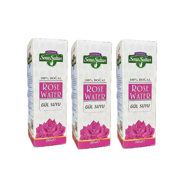 Doğal GülSuyu (100% distilled Rose Water) gıdaya uygun 250 ml, 3Adet ürün görseli 1