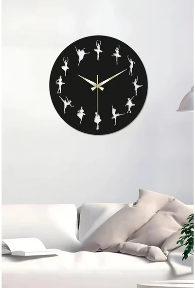 Balerin modern Ahşap dekor Saat - 1
