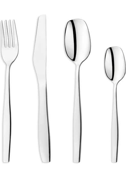 Schafer Sheen 24 Parça Çatal Kaşık Bıçak Takımı-Gümüş22 - 2