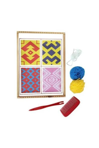 Ahşap Halı Dokuma Seti İş Eğitimi Halı Dokuma Tezgahı ürün görseli