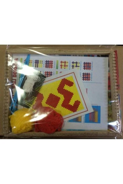 Ahşap Halı Dokuma Seti İş Eğitimi Halı Dokuma Tezgahı - Resim 3