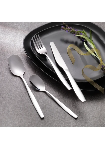 Schafer Sheen 24 Parça Çatal Kaşık Bıçak Takımı-Gümüş22