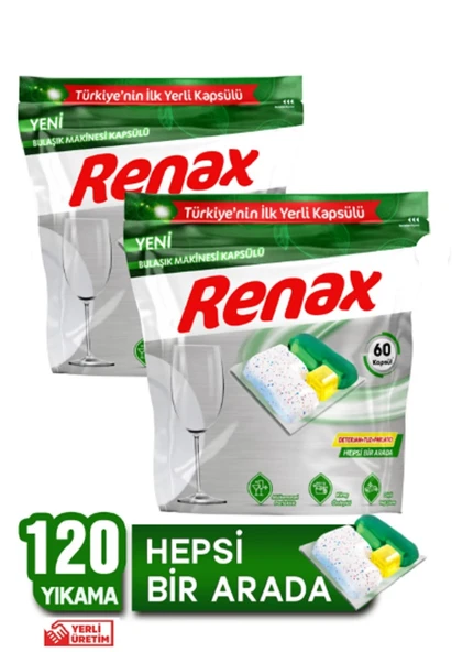 Renax Bulaşık Makinesi Kapsülü Hepsi Bir Arada 120 Li