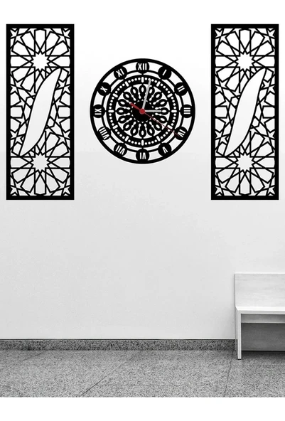 Modern Ahşap dekor tasarımı duvar saat ürün görseli 1