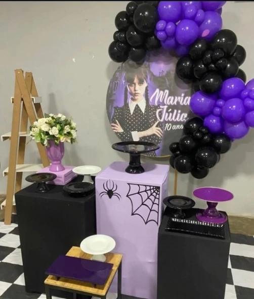 25 Adet Siyah, 25 Adet Mor Balon - Resim 3