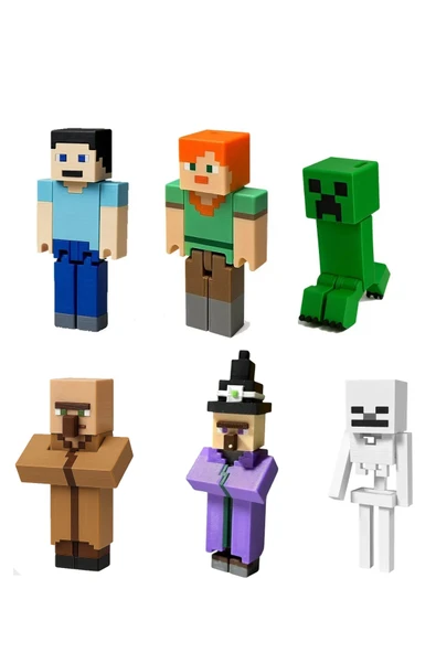Minecraft Keşif Seti Cadı Creeper Skeleton Steve Alex Köylü ürün görseli