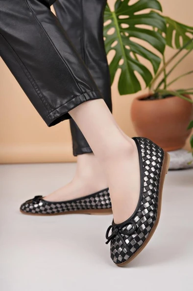 MAMMAMİA D25YA-525 FİYONK DETAYLI KADIN DERİ BABET - Resim 11