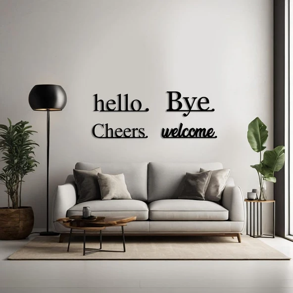 Hello cheers bye welcome Modern Dekoratif dekor tablo - 1