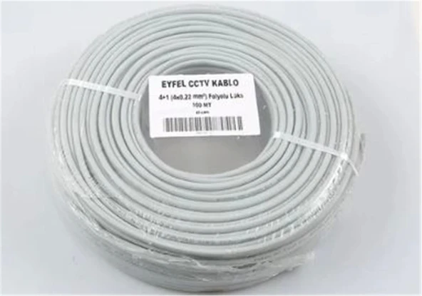 Eyfel EF-C400 4+1 2x0.22 (14x0.18 CCA) Folyolu 100M CCTV Kablo
