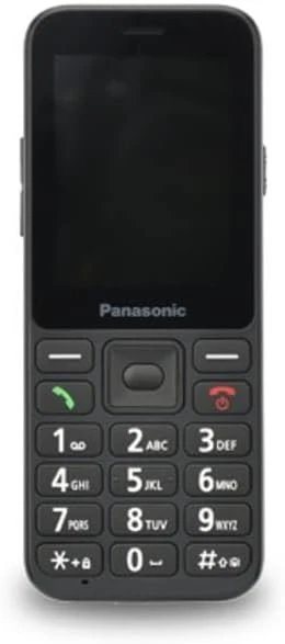 Panasonic KX-TU250EXB 4G (2,4 inç) renkli ekran, öncelikli arama, darbeye dayanıklı, kulaklık uyumluluğu, Bluetooth, kamera 1,2 MP (siyah) ile kolay kullanım için cep telefonu